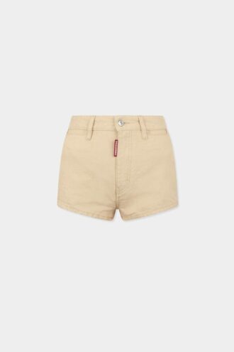 Oxford-denim-hotpants med høy midje