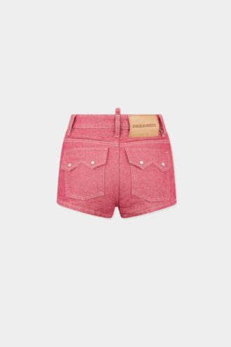 Oxford-denim-hotpants med høy midje