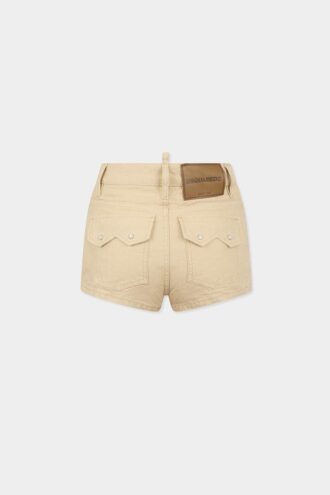 Oxford-denim-hotpants med høy midje