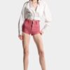 Oxford-denim-hotpants med høy midje Oxford-denim-hotpants med høy midje
