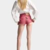 Oxford-denim-hotpants med høy midje Oxford-denim-hotpants med høy midje
