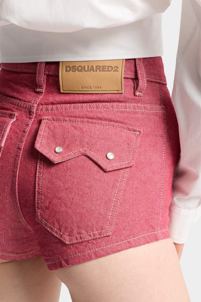 Oxford-denim-hotpants med høy midje Oxford-denim-hotpants med høy midje