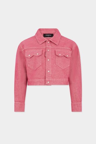 Oxford-denimjakke i boksy stil for jeans