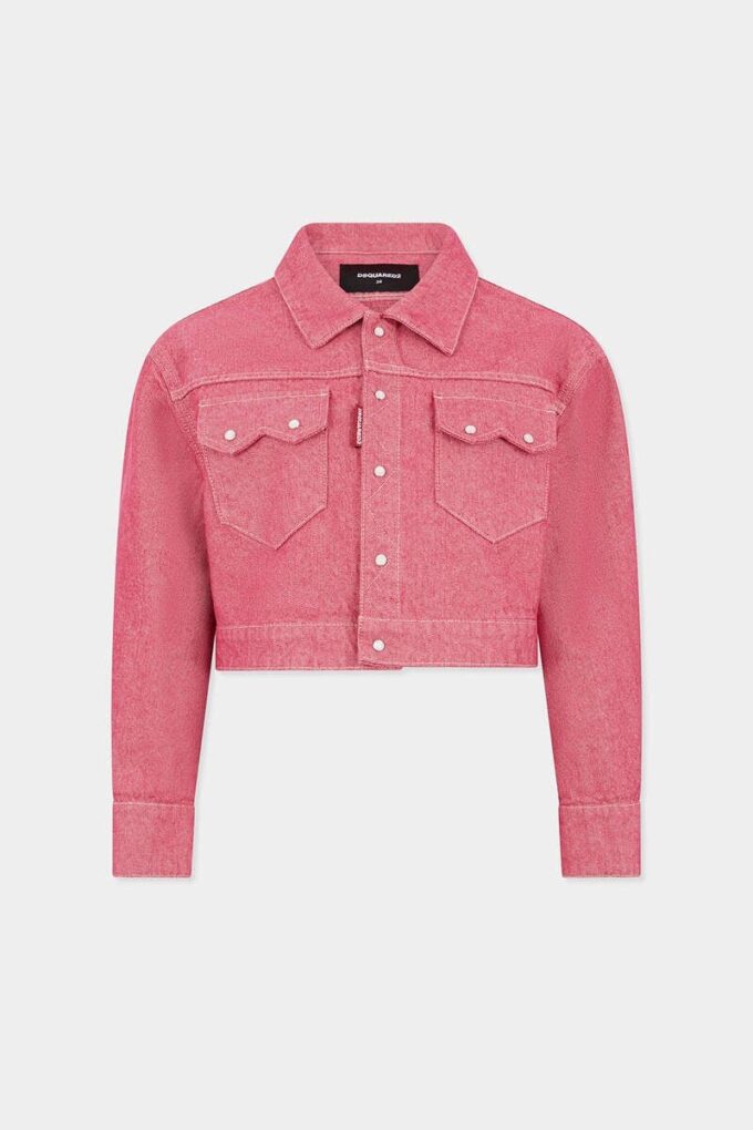 Oxford-denimjakke i boksy stil for jeans