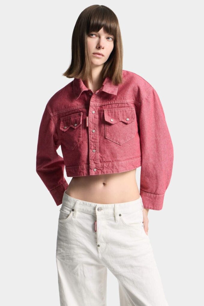 Oxford-denimjakke i boksy stil for jeans