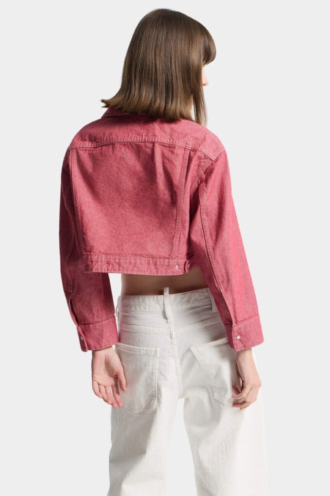 Oxford-denimjakke i boksy stil for jeans