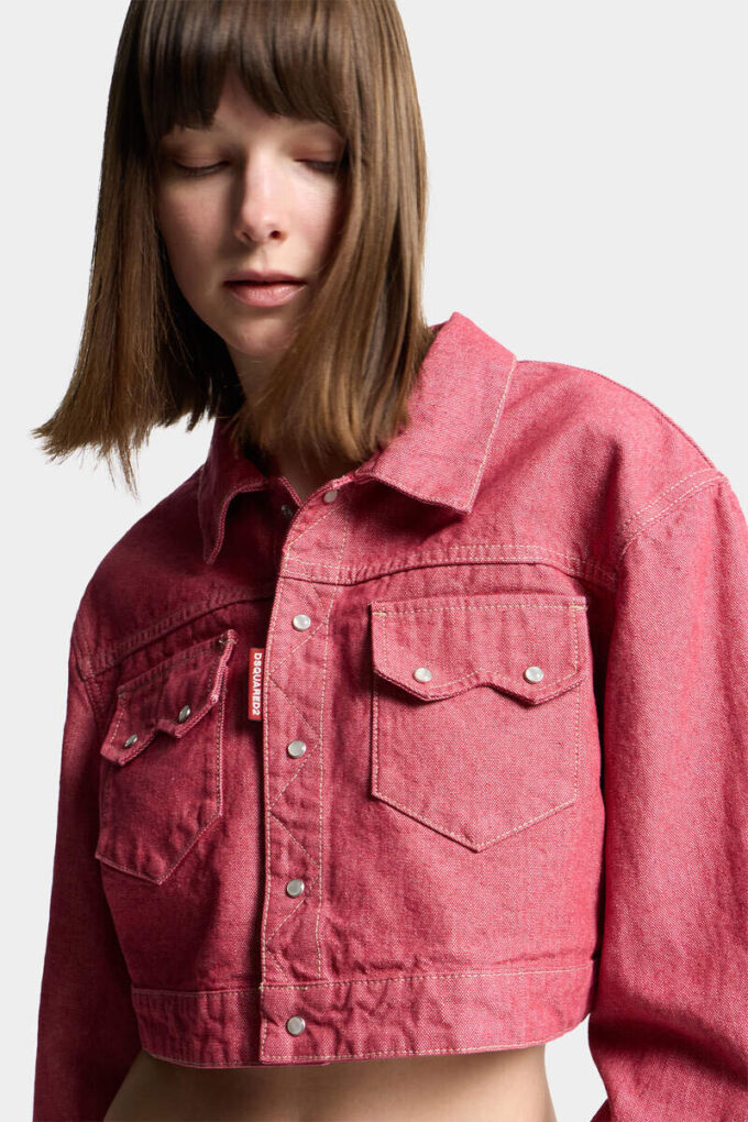 Oxford-denimjakke i boksy stil for jeans