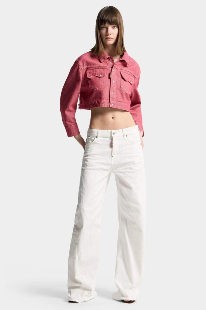 Oxford-denimjakke i boksy stil for jeans