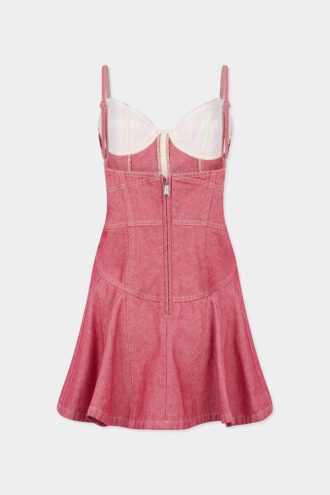 Oxford-denimkjole med volanger