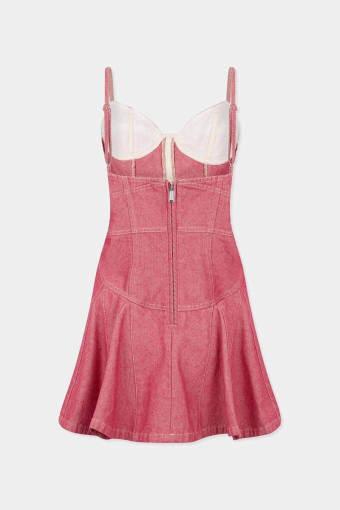 Oxford-denimkjole med volanger