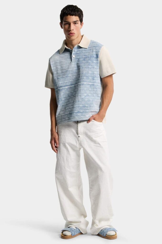 Plaggfarget baggy-Jeans