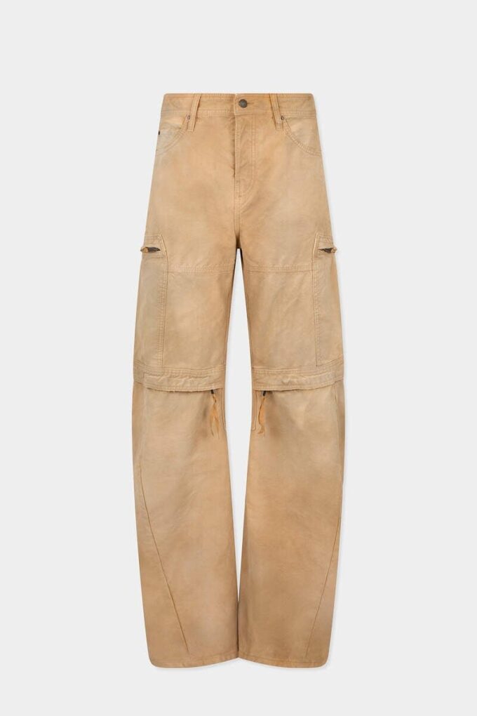 Plaggfarget bukser i utility-stil med slitt look