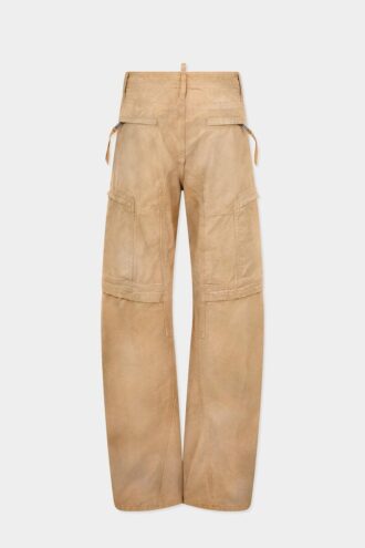 Plaggfarget bukser i utility-stil med slitt look