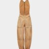 Plaggfarget jumpsuit i slitt stil