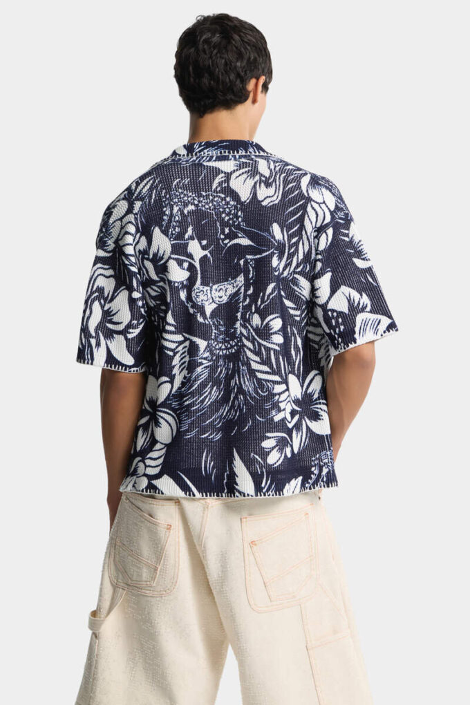 Polo med korte ermer og dansende blomster