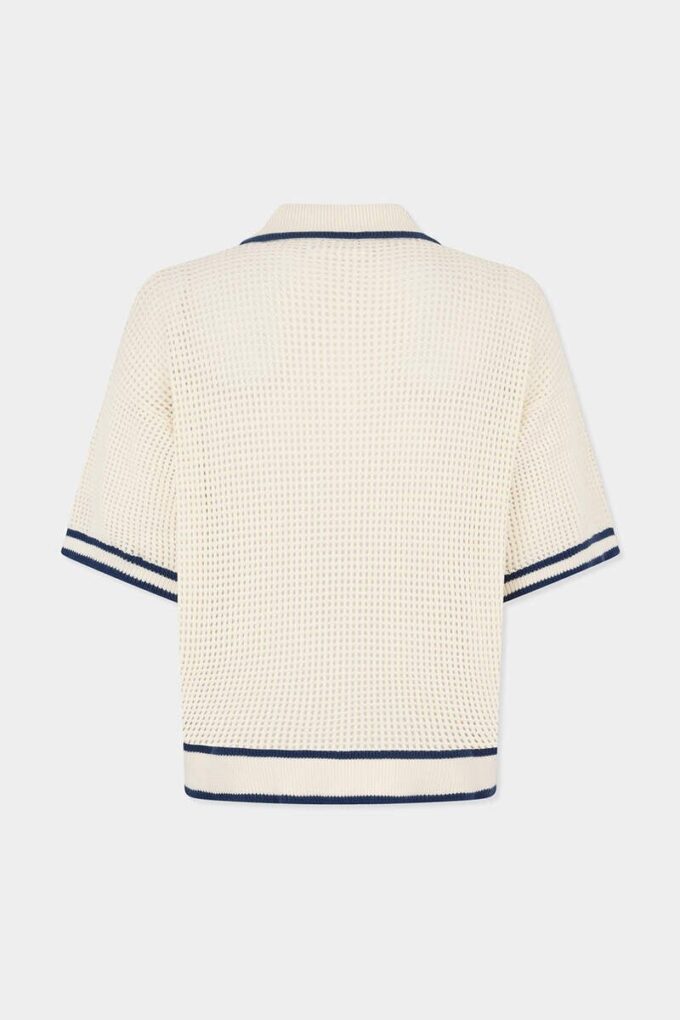 Polo med åpent strikk