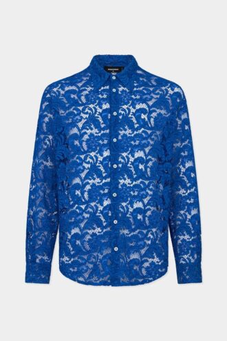 Rebrode-bluse i blonder