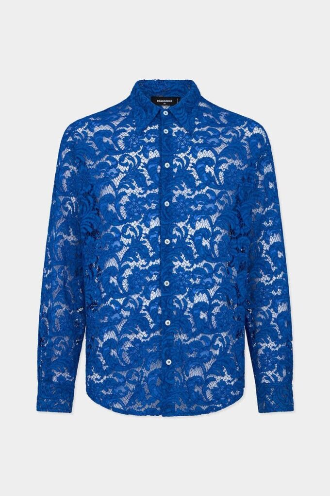 Rebrode-bluse i blonder