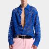 Rebrode-bluse i blonder