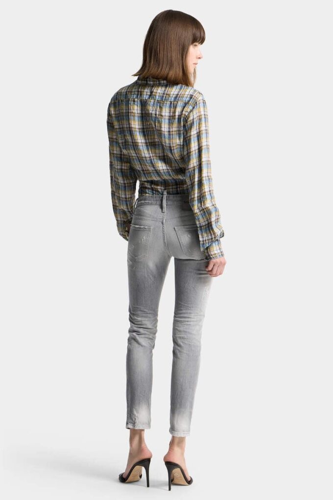 Skinny jeans i børstet gråvask