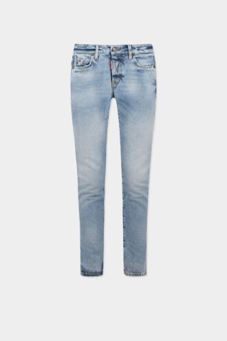 Skinny jeans med lys diagonalvask