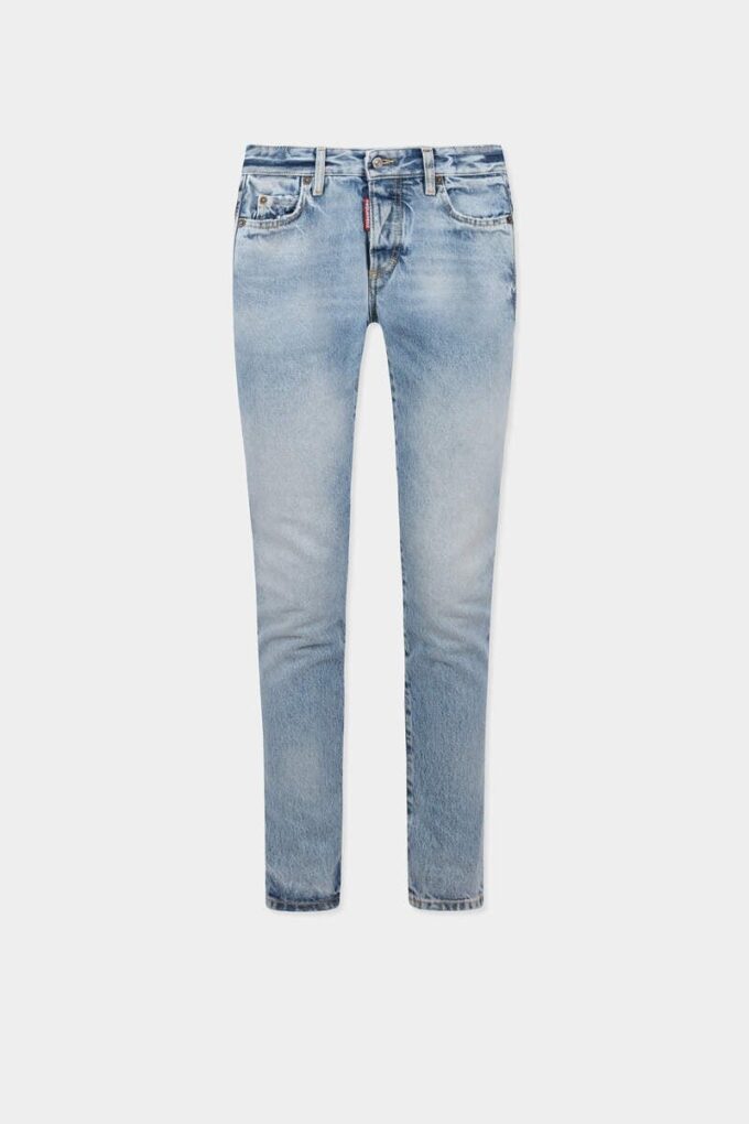 Skinny jeans med lys diagonalvask