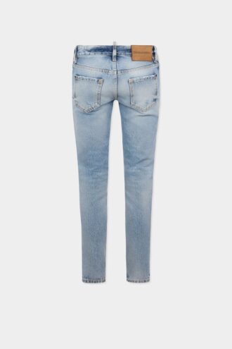 Skinny jeans med lys diagonalvask
