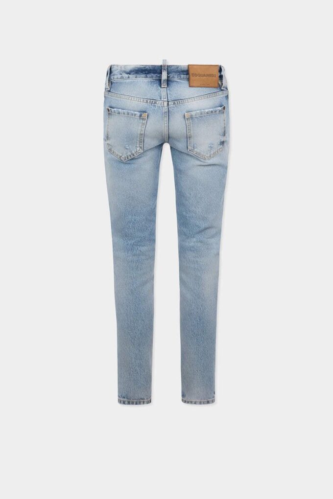 Skinny jeans med lys diagonalvask