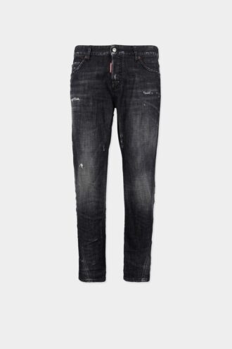 Slim Twist-Jeans i svart Fog Wash