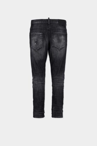 Slim Twist-Jeans i svart Fog Wash