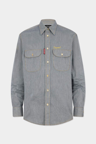 Stripet denimskjorte i kanadisk vintage-stil