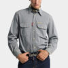 Stripet denimskjorte i kanadisk vintage-stil