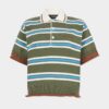 Stripet strikket polo