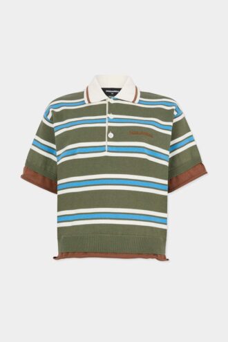 Stripet strikket polo