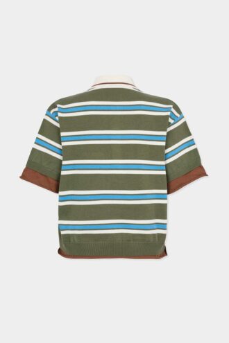 Stripet strikket polo