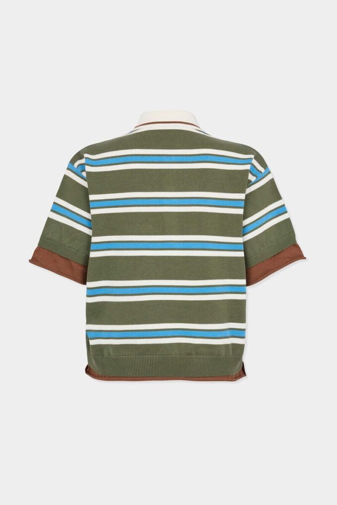 Stripet strikket polo