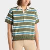 Stripet strikket polo