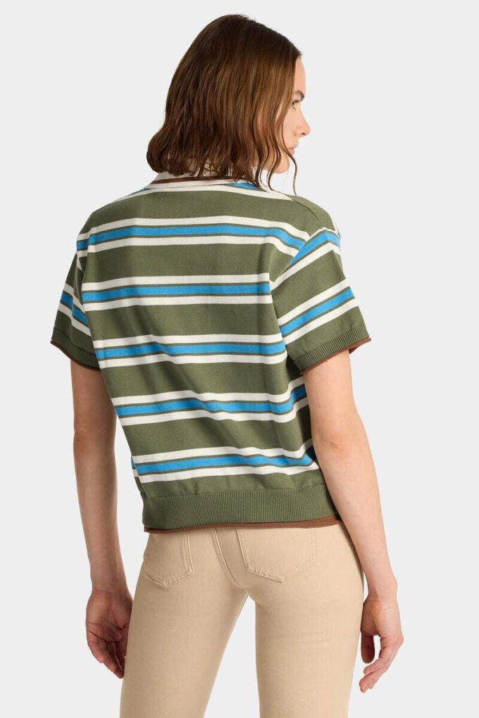 Stripet strikket polo