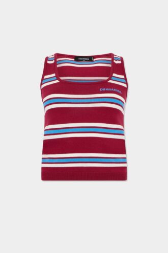 Stripet strikket tank-top