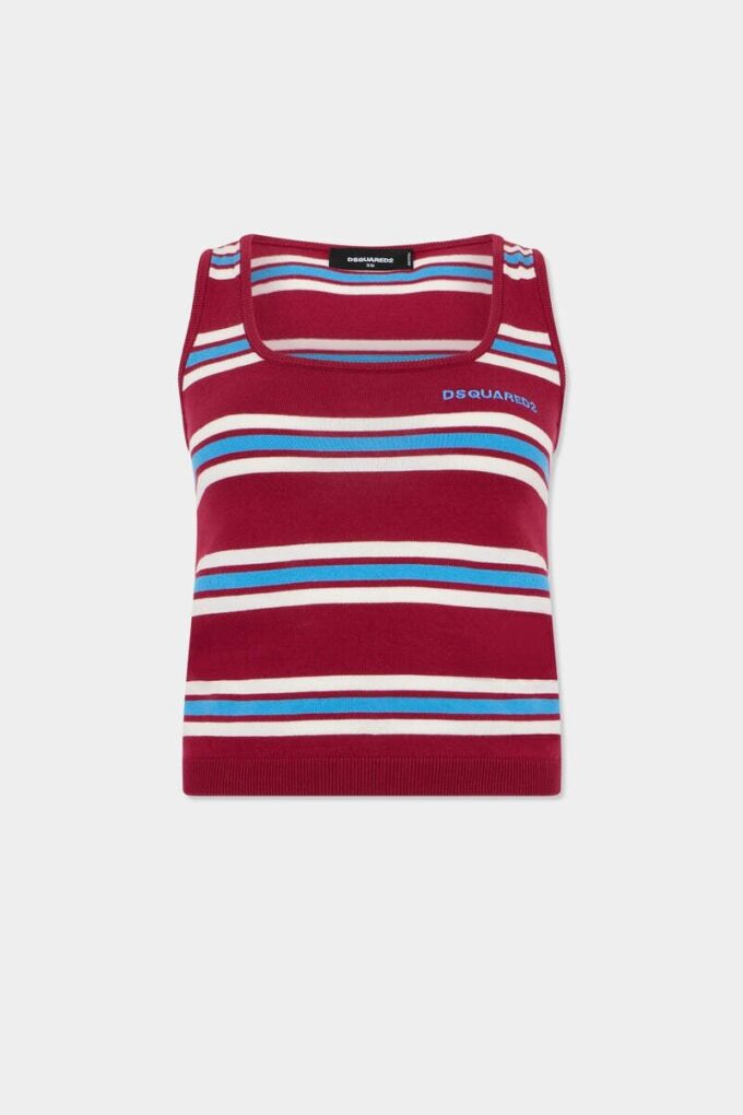 Stripet strikket tank-top Stripet strikket tank-top