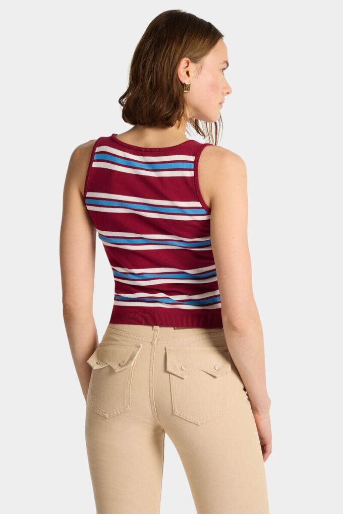 Stripet strikket tank-top Stripet strikket tank-top