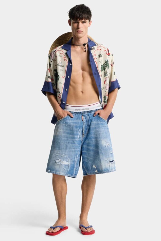Surfeshorts med lys vask