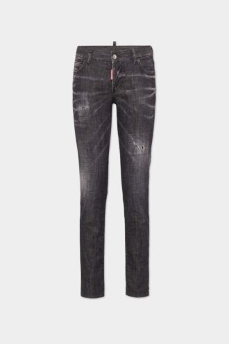 Svarte, lettvaskbare Jennifer-Jeans med middels høy midje