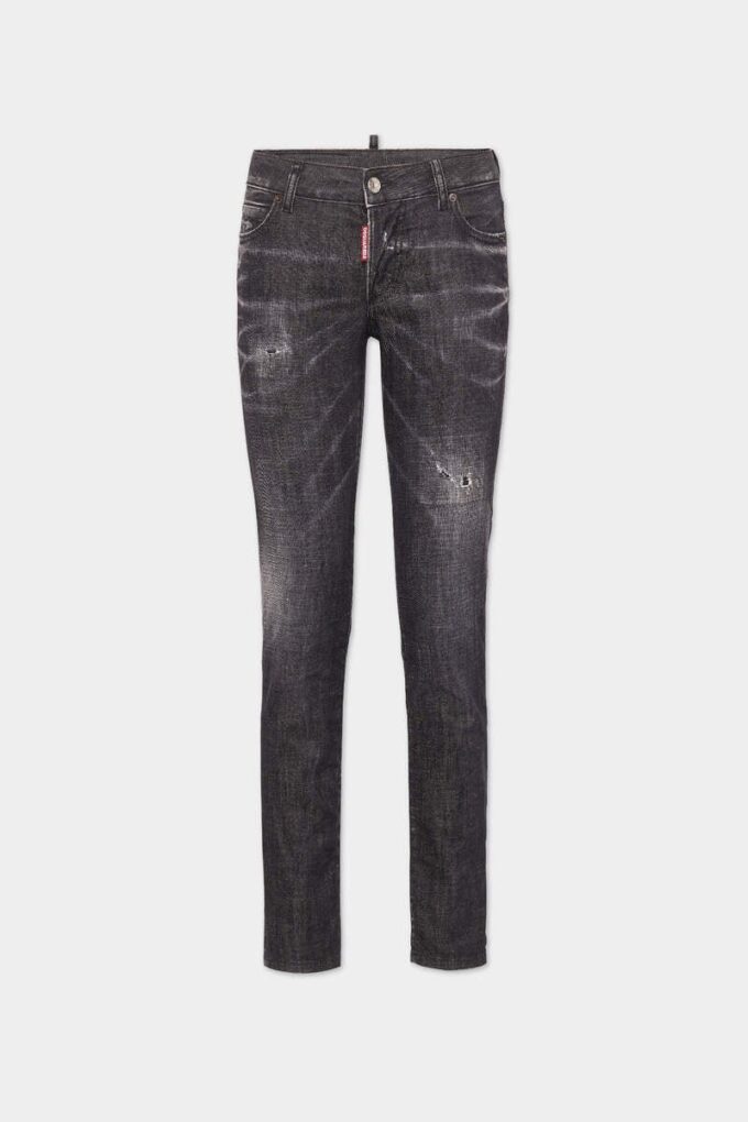 Svarte, lettvaskbare Jennifer-Jeans med middels høy midje