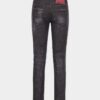 Svarte, lettvaskbare Jennifer-Jeans med middels høy midje