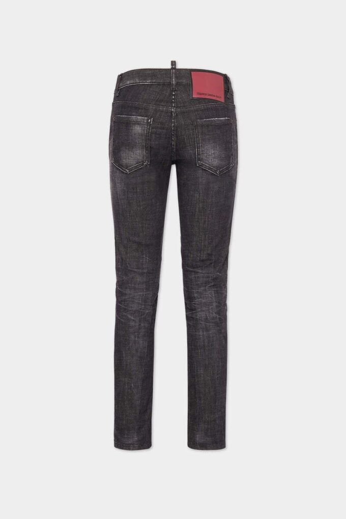 Svarte, lettvaskbare Jennifer-Jeans med middels høy midje