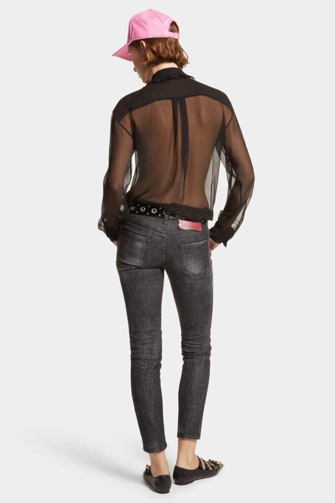 Svarte, lettvaskbare Jennifer-Jeans med middels høy midje