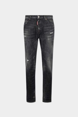Svarte Teddy-jeans med tåkvask