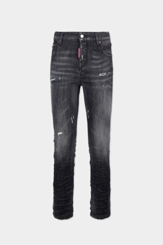 Svarte Teddy-jeans med tåkvask
