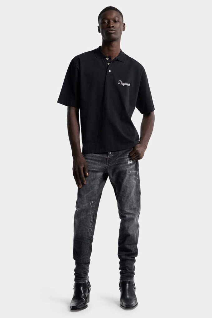 Svarte Teddy-jeans med tåkvask Svarte Teddy-jeans med tåkvask